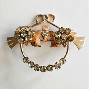 Art Deco Vintage Lovebirds Sweetheart Brooch